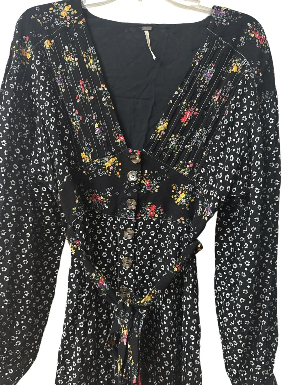 Free People Wonderland Print Dress With Mixed Patterns